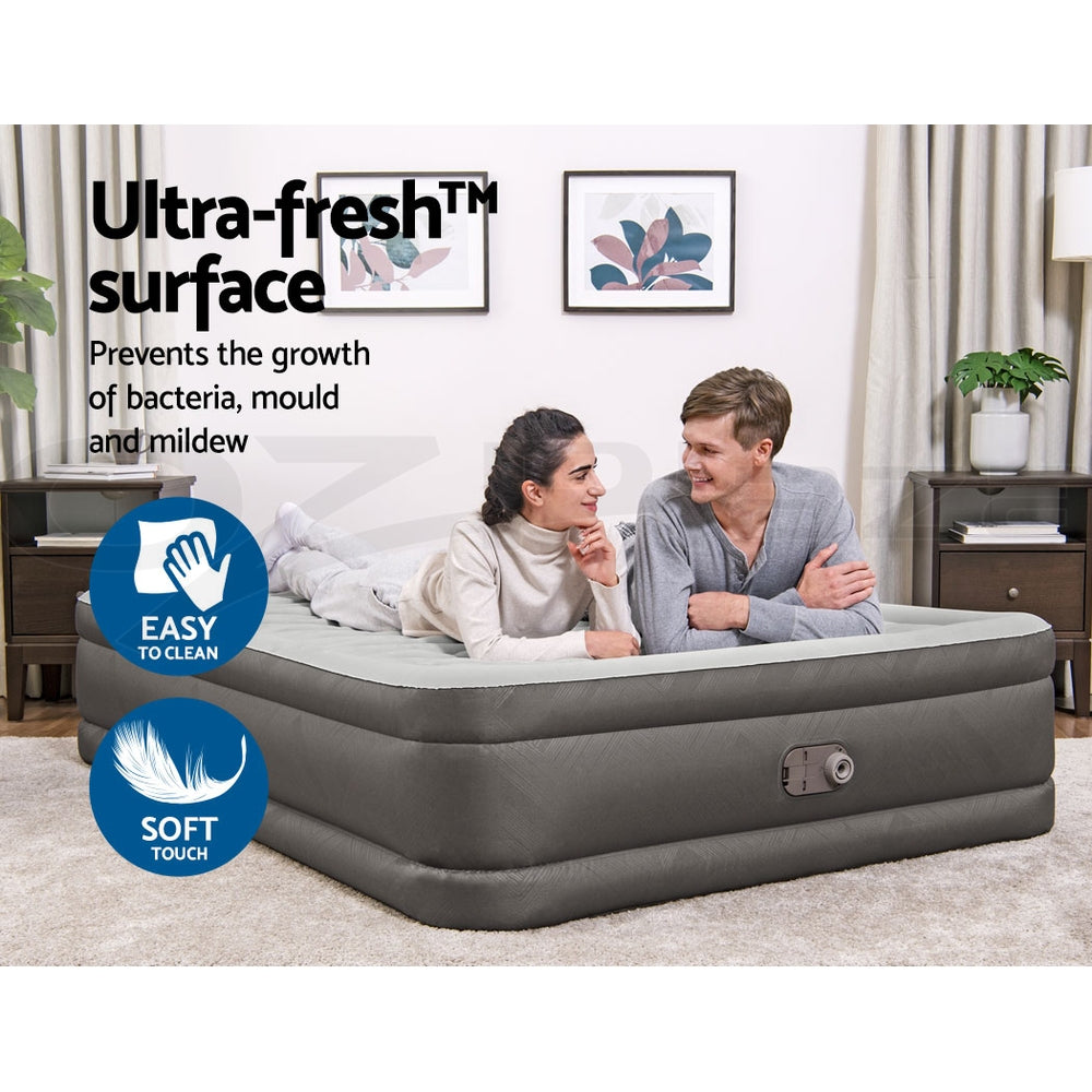 Bestway Air Mattress Queen Inflatable Bed 46cm Airbed Grey