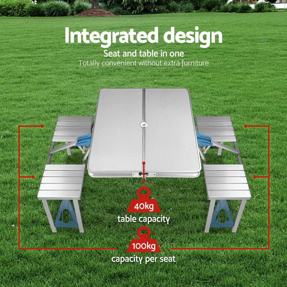 Portable Folding Camping Table and Chair Set 85cm