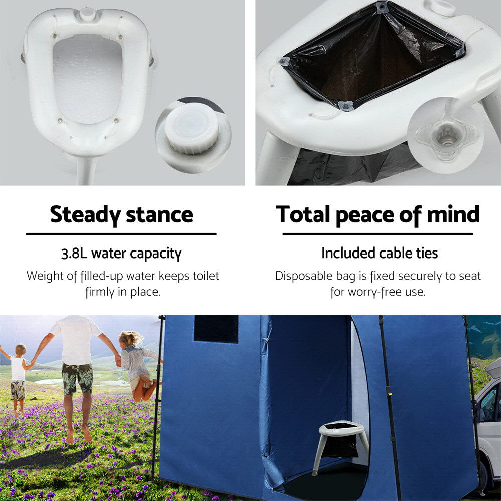 Weisshorn Portable Folding Toilet Camping Outdoor Caravan Plastic Bag
