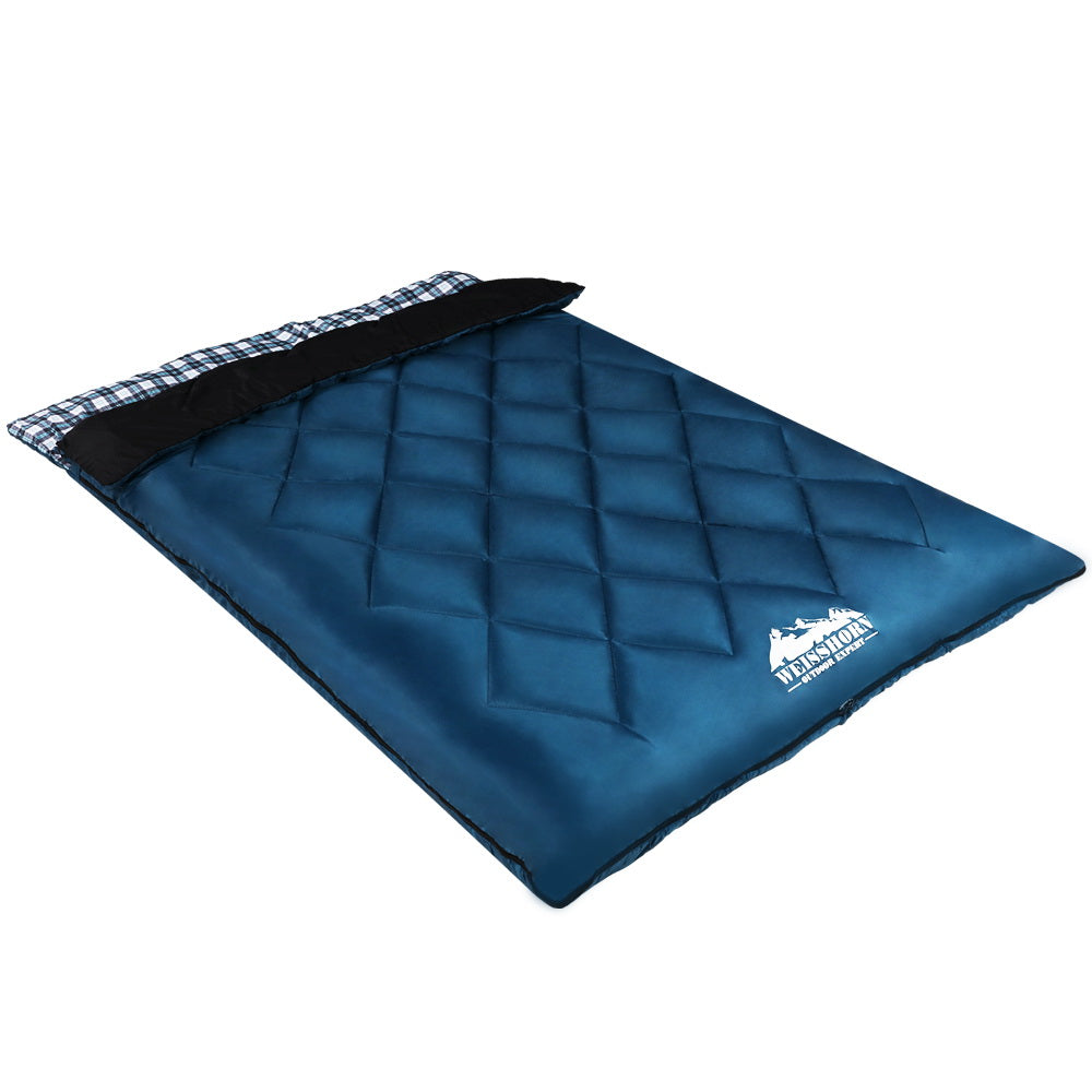 Weisshorn Sleeping Bag Double Pillow Thermal Camping Hiking Tent Blue -10�C