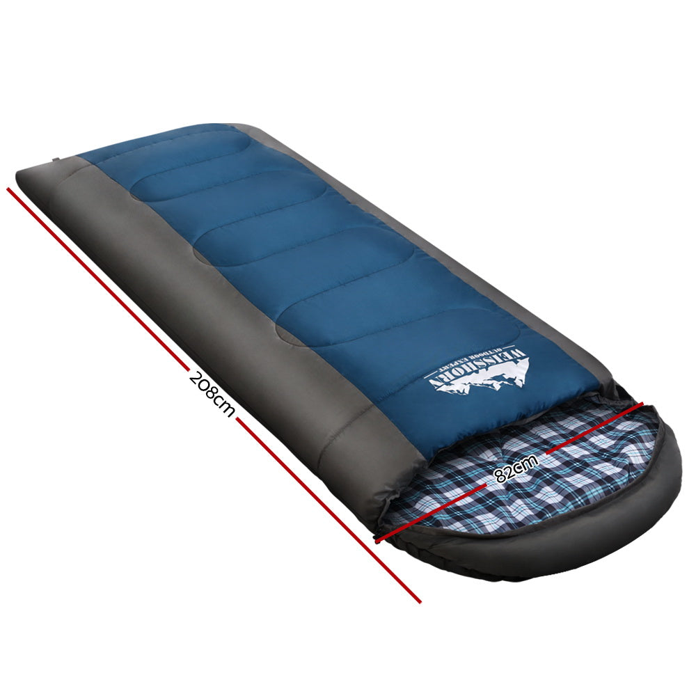 Weisshorn Sleeping Bag Single Thermal Camping Hiking Tent Blue -20�C
