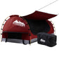 Weisshorn Swag King Single Camping Swags Canvas Free Standing Dome Tent Red with 7CM Mattress