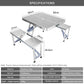 Folding Camping Table with Stools Set Portable Picnic Outdoor Garden BBQ Setting